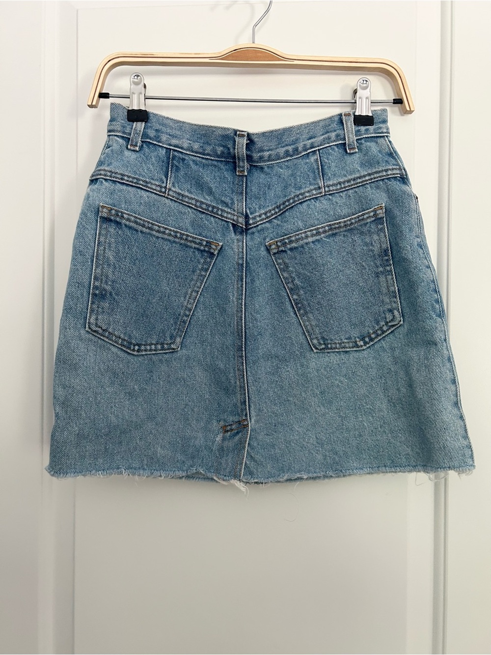 Vintage 2000s Y2K Gap Denim Mini Cut Off Hem Skirt - Picture 7 of 7